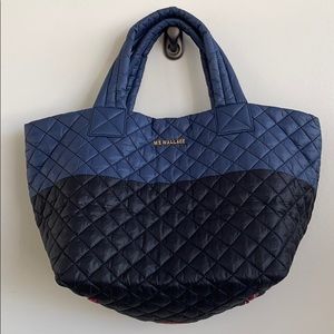 MZ Wallace Navy/Black Colorblock Small Metro Tote